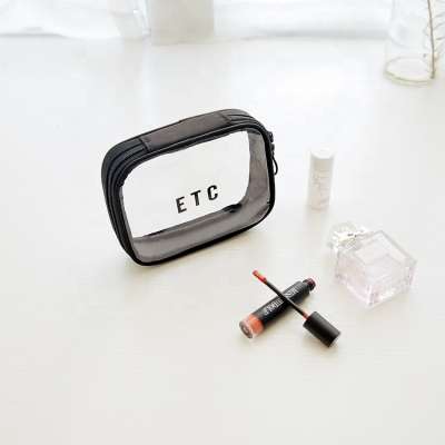 Travel Cosmetics Pouch Custom Clear Transparent PVC Travel makeup kit